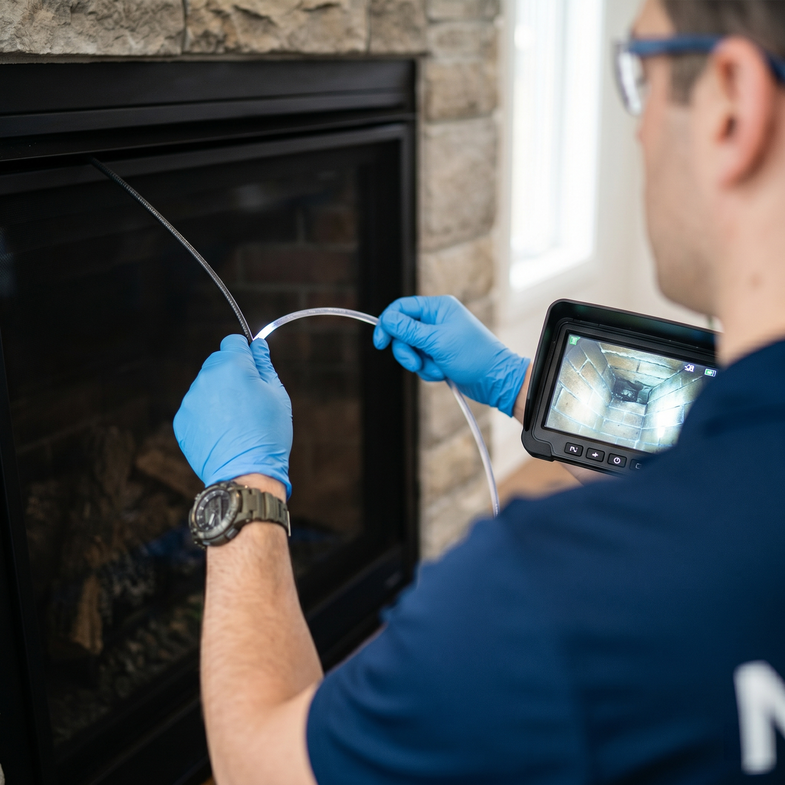 Chimney camera inspection process