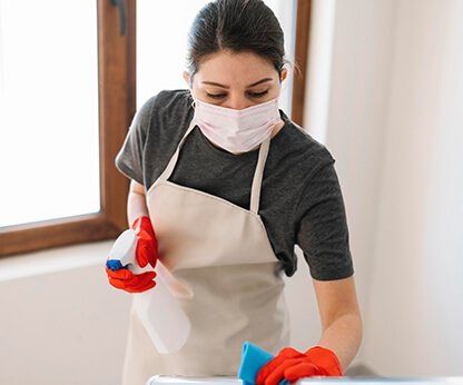 Deep scrubbing kitchen tiles and grout